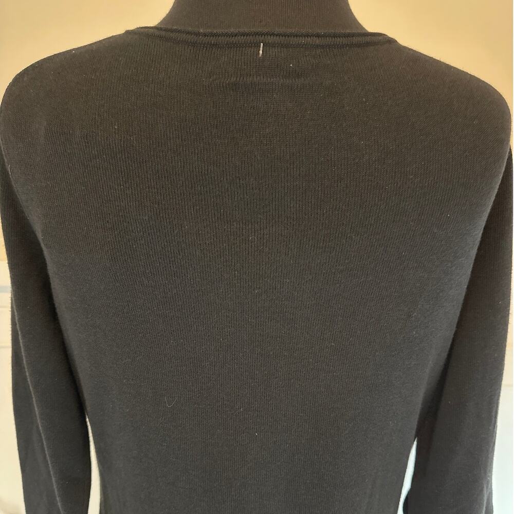 Tommy Bahama Black Pickford Embellished Split Neck Sweater Dress 3/4 Sleeve Sz S - Picture 9 of 14